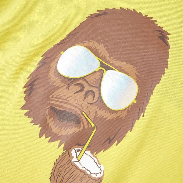 T-shirt med korta &auml;rmar f&ouml;r barn gul 140