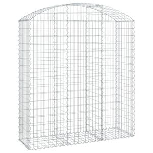 vidaXL Gabion b&aring;gformad 150x50x160/180 cm galvaniserat j&auml;rn