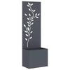 vidaXL Tr&auml;dg&aring;rds integritetssk&auml;rm Blommor Antracit 50 x 32 x 150 cm