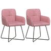 vidaXL Matstolar 2 st Sammet Rosa 59 x 56,5 x 86 cm