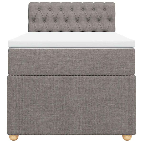 vidaXL Rams&auml;ng med madrass taupe 100x200 cm tyg