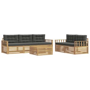 vidaXL Utomhussoffset 6 pcs Vit och antracit
