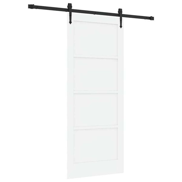 vidaXL Skjutdörr ORKDAL Vit 83 x 202 cm Massiv furu