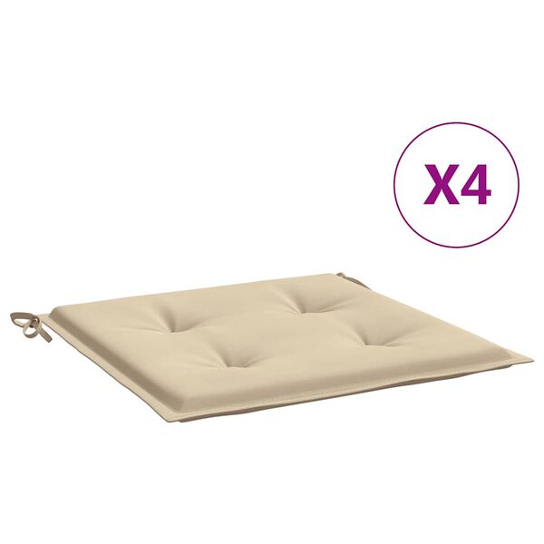 vidaXL Stolsdynor 4 st beige 50x50x4 cm oxfordtyg