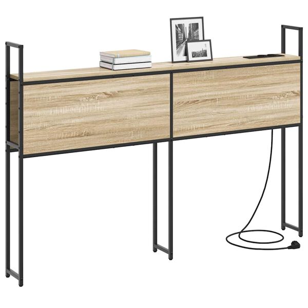 vidaXL F&ouml;rvaringsgavel med Laddstation Sonoma ek 138 x 15 x 98 cm
