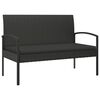vidaXL Tr&auml;dg&aring;rdsb&auml;nk med dyna svart 105 cm konstrotting