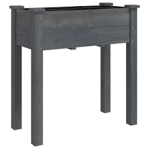 vidaXL Odlingsl&aring;da med foder gr&aring; 71x37x76 cm massivt grantr&auml;