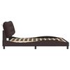 vidaXL Bed Frame with LED without Mattress "Hvar" Dark Brown 160x200 cm Fabric