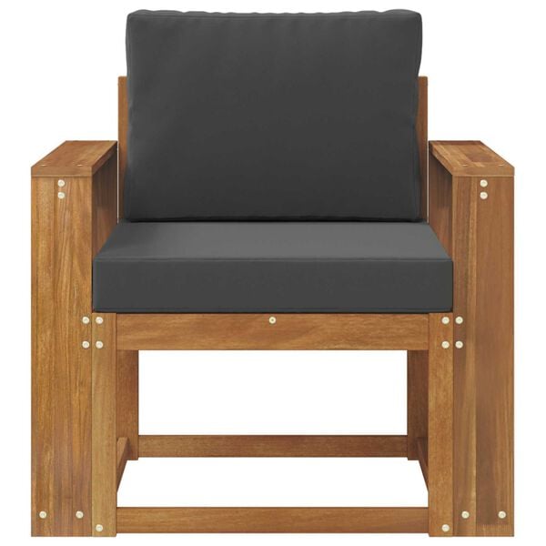 vidaXL Utomhussoffa Massivt akaciatr&auml; och polyester Naturf&auml;rg