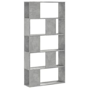 vidaXL Bokhylla 5 hyllplan betonggr&aring; 80,5x23,5x162,5cm konstruerat tr&auml;