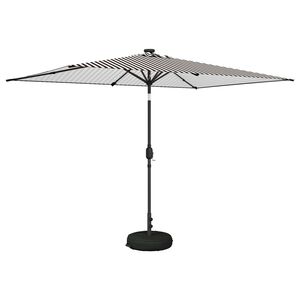 vidaXL Tr&auml;dg&aring;rdsparasol med LED-lampor och bas 2 x 3 m Polyester