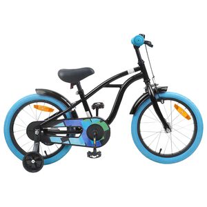 vidaXL Barncykel 16 Tum f&ouml;r 4-6 &aring;r gamla Svart