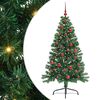 vidaXL Konstgjord F&ouml;rbelyst Julgran med 150 LED-lampor Gr&ouml;n 150 cm PVC