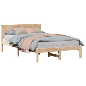 vidaXL S&auml;ngram Brun 140 x 190 cm Massivt talltr&auml;