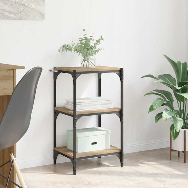 vidaXL Boksk&aring;p artisan ek 40 x 33 x 70,5 cm Konstruerat tr&auml; och j&auml;rn