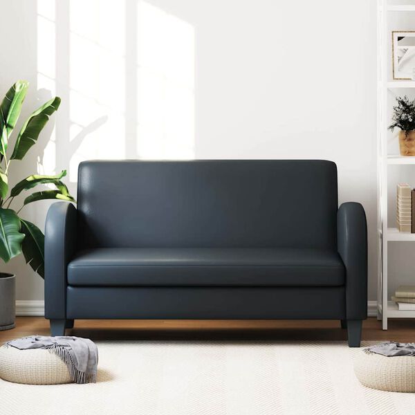 vidaXL 2-sitssoffa i konstläder svart