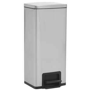 vidaXL Soptunna med pedal anti-fingeravtryck 30L silver rostfritt st&aring;l