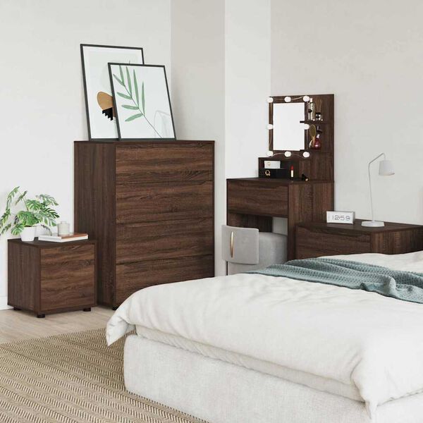 vidaXL Badrumssk&aring;p Brun Ek 40,5 x 40 x 44 cm Konstruerat tr&auml;