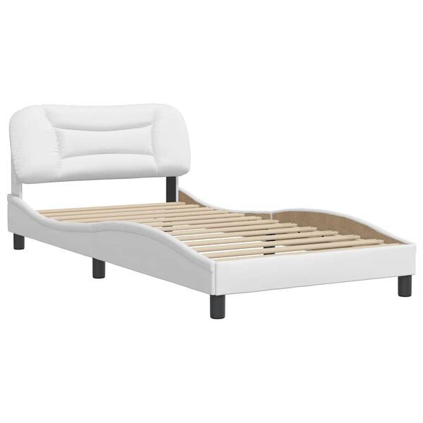 vidaXL Bed Frame without Mattress "Hvar" White 100x200 cm Faux Leather