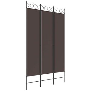 vidaXL Rumsavdelare 3 paneler brun 120x200 cm tyg