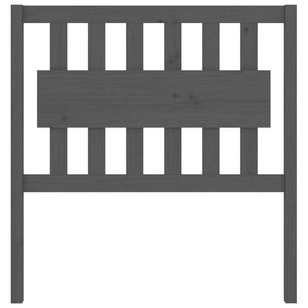 vidaXL Sänggavel grå 95,5x4x100 cm massiv furu