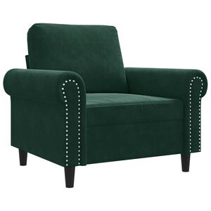 vidaXL F&aring;t&ouml;lj m&ouml;rkgr&ouml;n 60 cm sammet