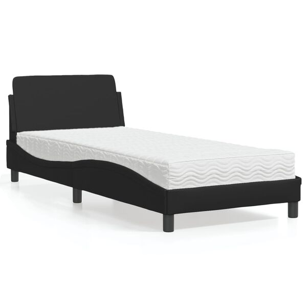 vidaXL Bed with Mattress "Dover" Black 80x200 cm Faux Leather