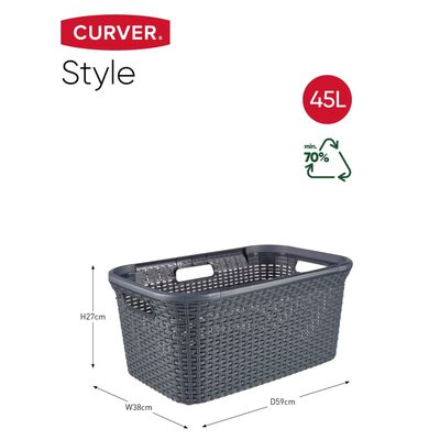 Curver Tvättkorg Style 45L antracitgrå