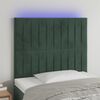 vidaXL S&auml;nggavel LED m&ouml;rkgr&ouml;n 100x5x118/128 cm sammet