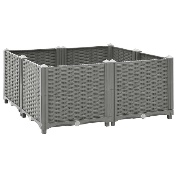 vidaXL Upph&ouml;jd odlingsl&aring;da 80x80x38 cm polypropen