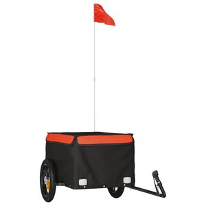 vidaXL Cykelvagn svart och orange 30 kg j&auml;rn