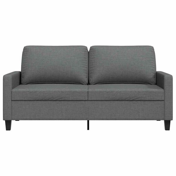 vidaXL Soffa 2-sits m&ouml;rkgr&aring; 140 cm tyg
