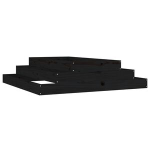 vidaXL Odlingsl&aring;da svart 110x110x27 cm massiv furu