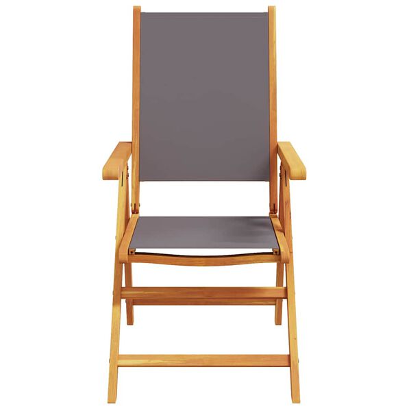 vidaXL Matgrupp f&ouml;r tr&auml;dg&aring;rden 7 delar antracit tyg och massivt tr&auml;