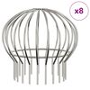 vidaXL Takr&auml;nnans l&ouml;vskydd 8 pcs Silver 160 mm Rostfritt st&aring;l