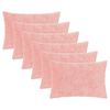 vidaXL Kudd&ouml;verdrag 6 st HEERLEN Rosa 40 x 60 cm Faux Kaninp&auml;ls