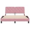 vidaXL Bed Frame without Mattress Pink 140x190 cm Velvet