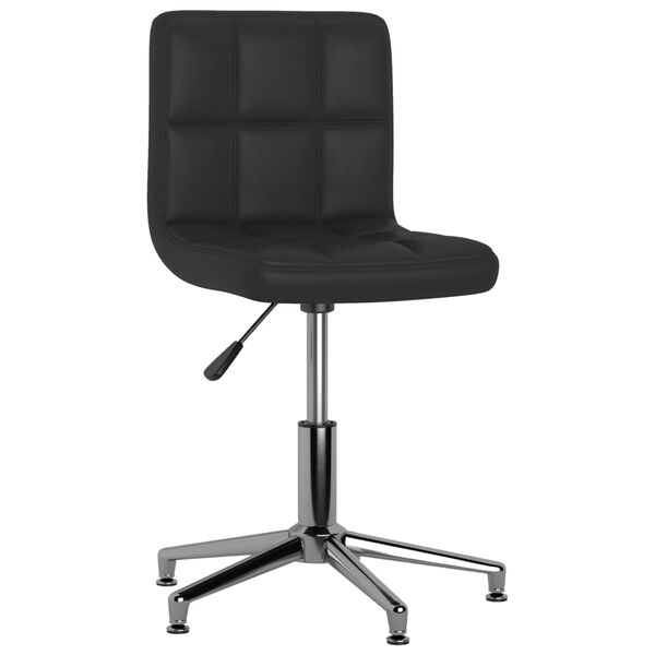 vidaXL Snurrbara matstolar 2 st svart konstl&auml;der