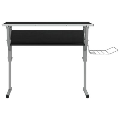 vidaXL Ritbord svart och grå 110x53x(58-87) cm konstruerat trä & stål
