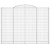 vidaXL Gabioner bågformade 3 st 300x50x220/240 cm galvaniserat järn