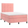 vidaXL Rams&auml;ng med madrass rosa 120x190 cm sammet