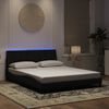 vidaXL Bed Frame with LED without Mattress "Hanko" Black 160x200 cm Velvet