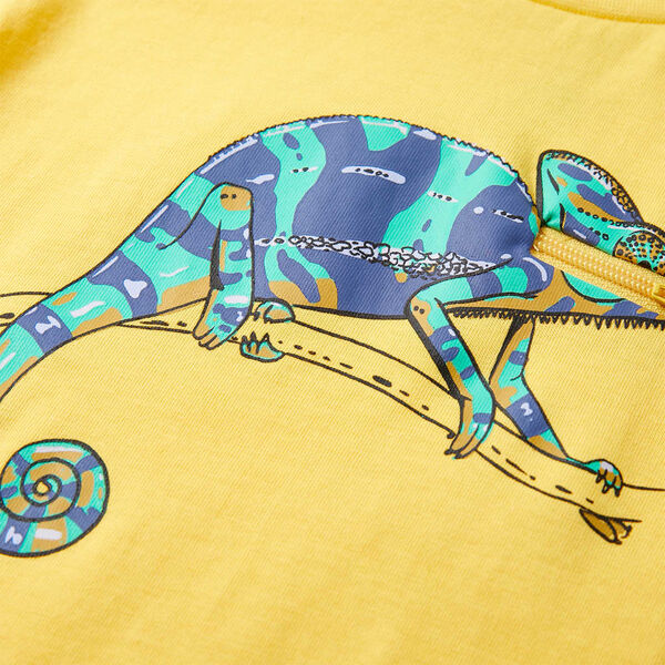 T-shirt med korta &auml;rmar f&ouml;r barn ljus ockra 128