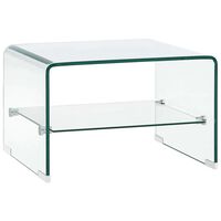 vidaXL Soffbord genomskinlig 50x45x33 cm h&auml;rdat glas