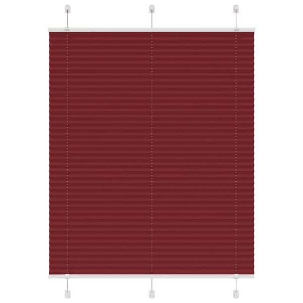 vidaXL Plisserad persienn Bordeaux r&ouml;d 105x100 cm tyg bredd 104,4cm