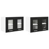 vidaXL H&auml;ngande sk&aring;p 2 pcs Svart Ek 60 x 31 x 40 cm Konstruerat tr&auml;