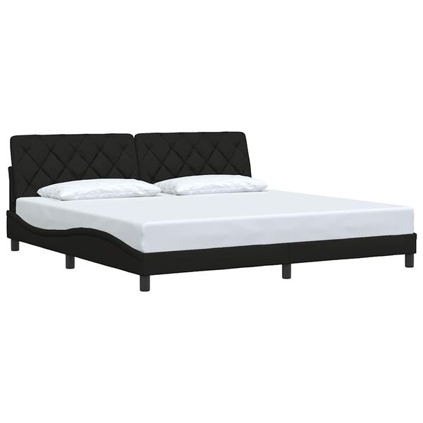 vidaXL Bed Frame without Mattress Black 200x200 cm Fabric