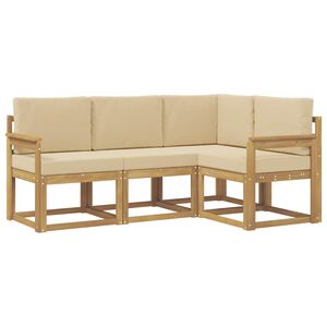 vidaXL Utomhussoffset 4 st Vit och Beige