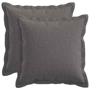 vidaXL Kudd&ouml;verdrag 2 st HOUTEN Ljusgr&aring; 30 x 30 cm Faux Linne