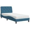 vidaXL Bed with Mattress Blue 90x200 cm Velvet